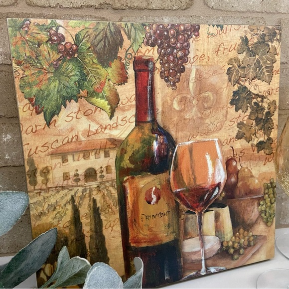 Wine Lovers Artwork on Canvas, 11.5" Square - Picture 4 of 5